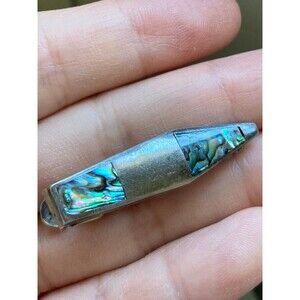 Taxco Sterling silver abalone tie clip